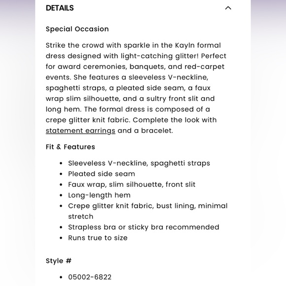 NWT Windsor Kalyn formal glitter faux wrap long dress size S - Picture 12 of 12